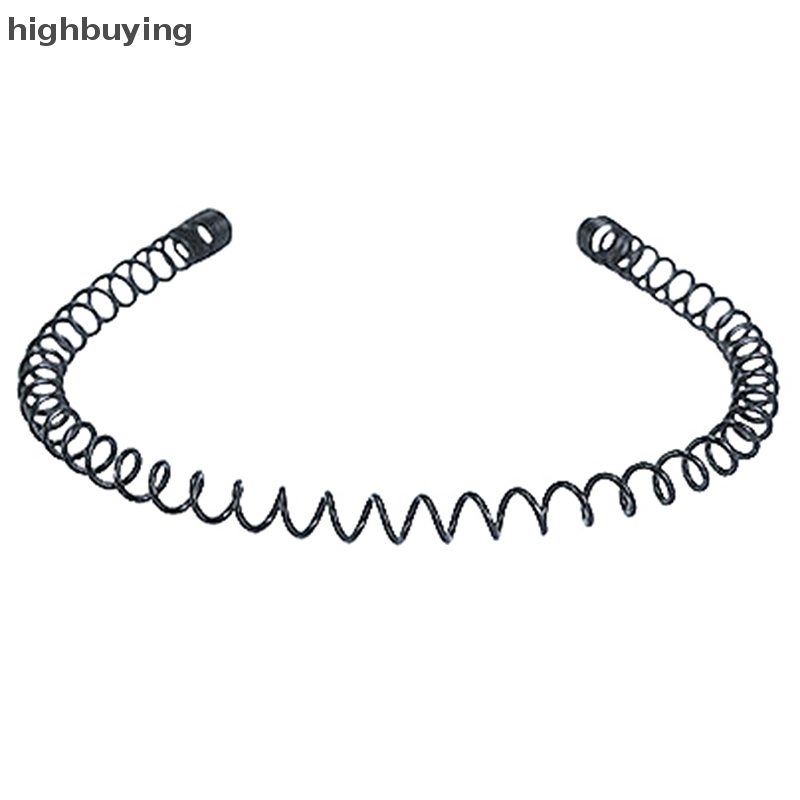 Băng Đô Xoắn Ốc Kim Loại Màu Đen Trơn Thời Trang Cho Nam Nữ