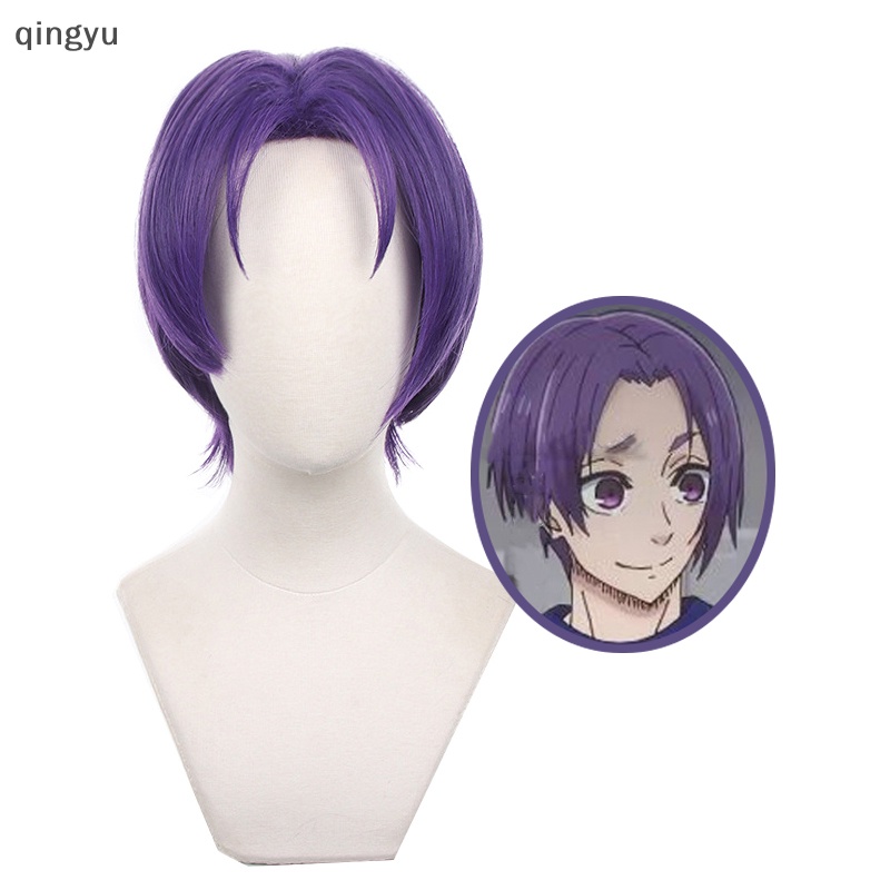 Tóc Giả Ngắn Màu Tím 32cm Hóa Trang Halloween