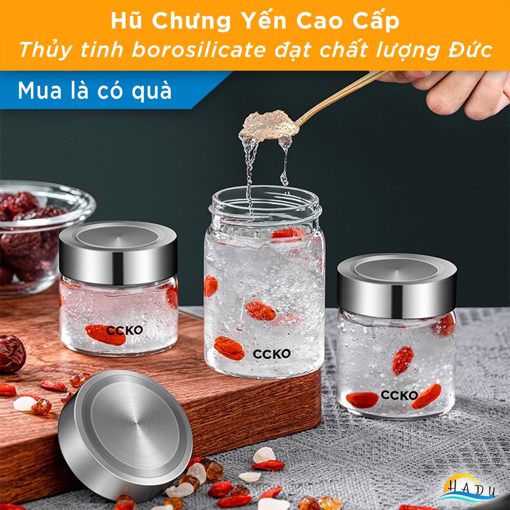 Hũ Chưng Yến Đựng Sữa Chua 100ml 150ml 200ml Thủy Tinh Nắp Inox 304 Cao Cấp CCKO