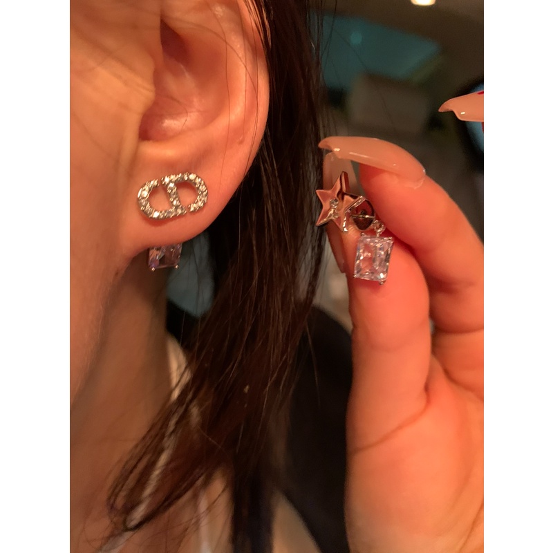 Khuyên Tai Đính Đá Zircon Lấp Lánh Thời Trang Cao Cấp Cho Nữ