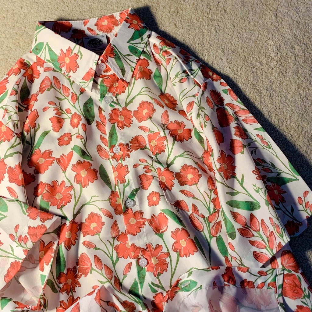 NRVP Áo Sơ Mi Nữ Ngắn Tay In Họa Tiết Độc Đáo Phong Cách Hàn Quốc Mới