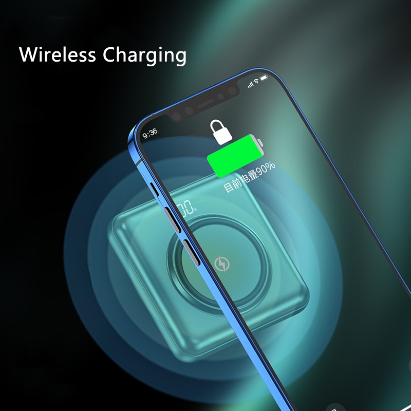 Sạc Dự Phòng Không Dây Qi 20000mAh 10000mAh Type C Cho IPhone 13 Xiaomi Mi Powerbank