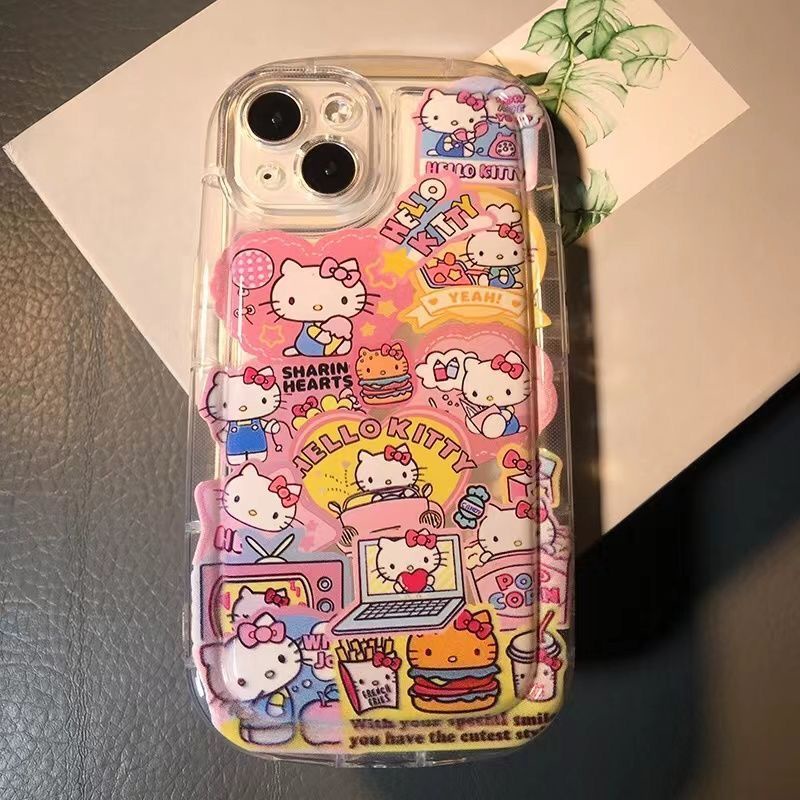 ✅Ốp Điện Thoại Mềm Họa Tiết Mèo Hello Kitty Dễ Thương Cho Iphone 6 1114Pro 8 max 13 7 V1WF