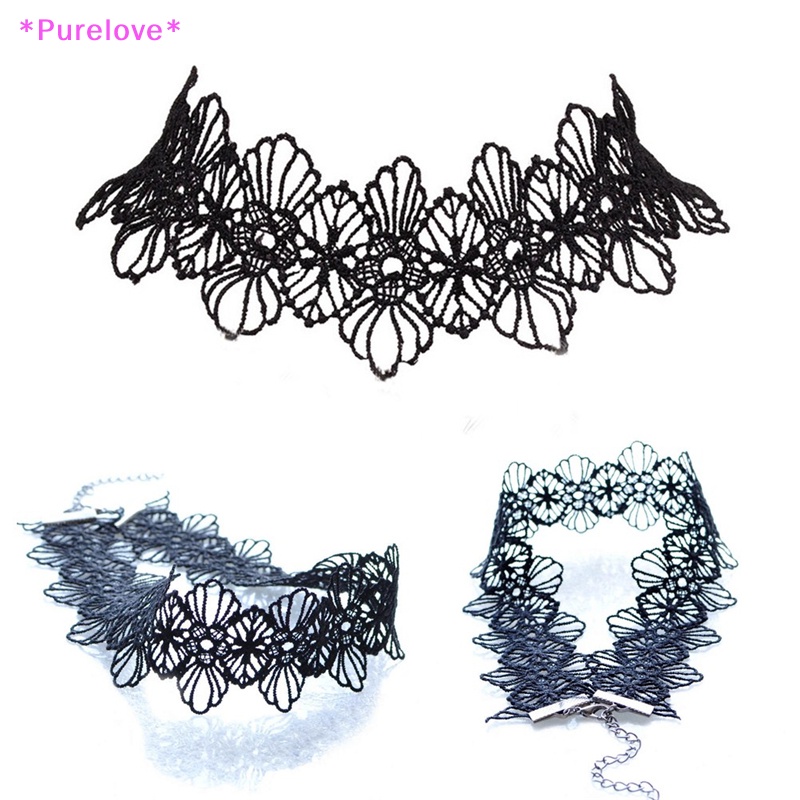 Vòng Cổ Choker Ren Màu Đen Phong Cách Retro Cổ Điển Mới