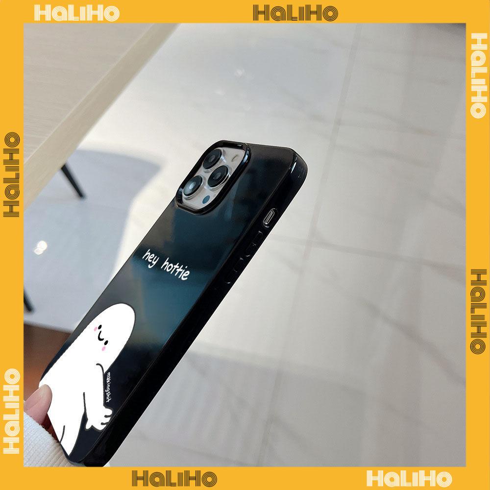 For iPhone 11 iPhone Case Black Glossy TPU Soft Case Shockproof Protection Camera Cute White Villain Compatible with iPhone 14 13 Pro max 12 Pro Max 11 xr xs max 7Plus 8Plus