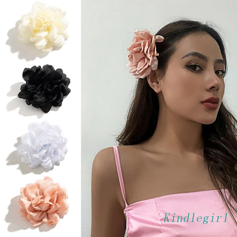 Kẹp Tóc Hình Hoa Bằng Satin Thời Trang Cho Nữ