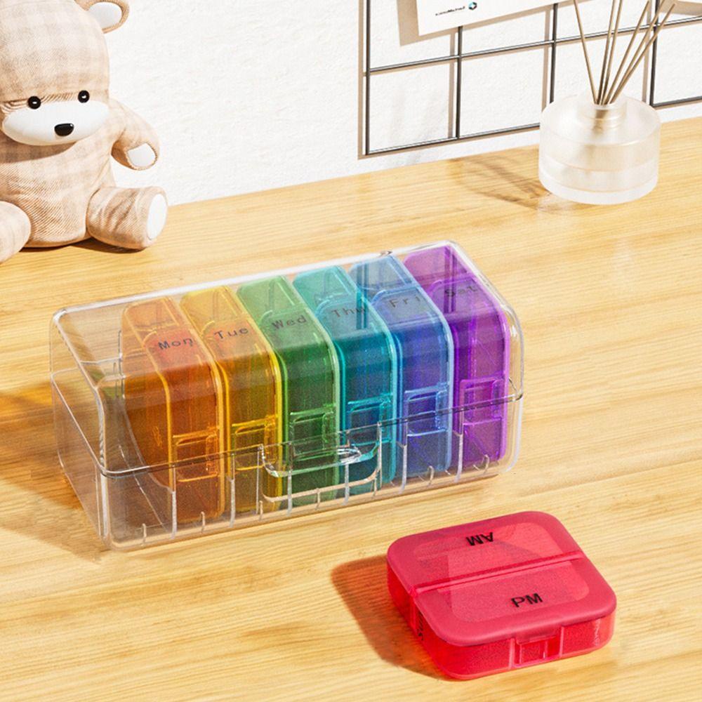 Hộp Đựng Thuốc 7 Ngày Màu Sắc Cầu Vồng Xinh Xắn