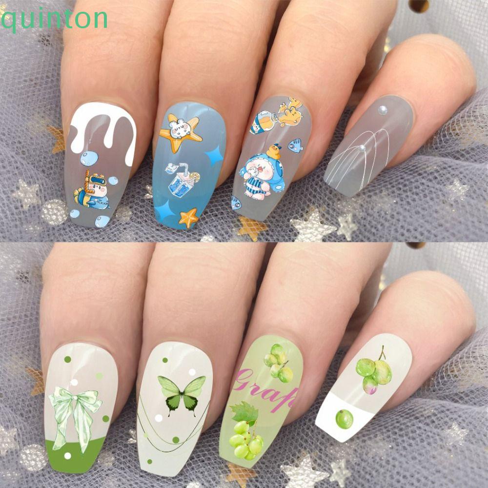 Đề Can Tự Dính Họa Tiết Kẹo Dâu Chanh Hoạt Hình Trang Trí Móng Tay