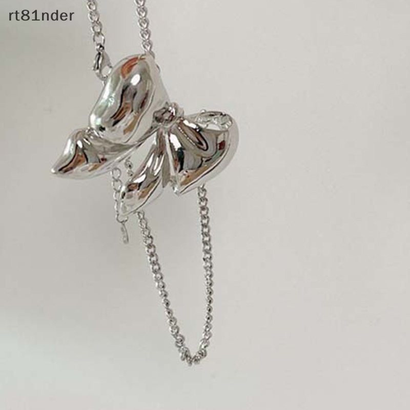 Vòng Cổ Choker Bằng Kim Loại Mặt Hình Nơ Đính Ngọc Trai Thời Trang Cho Nữ