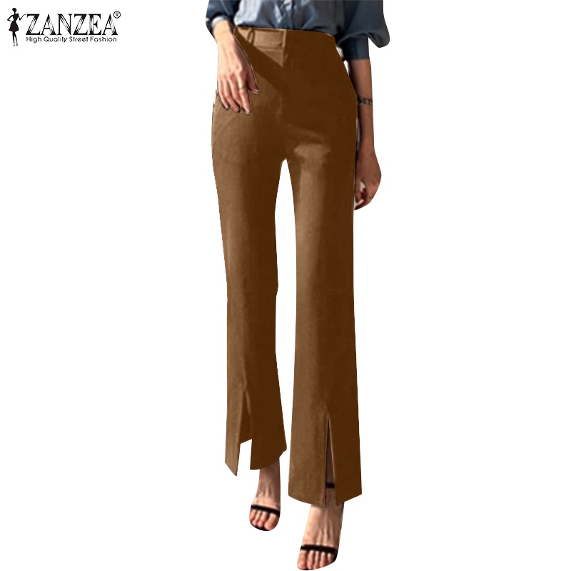 Zanzea Quần Dài Lưng Cao Có Túi Phong Cách Hàn Quốc Cho Nữ