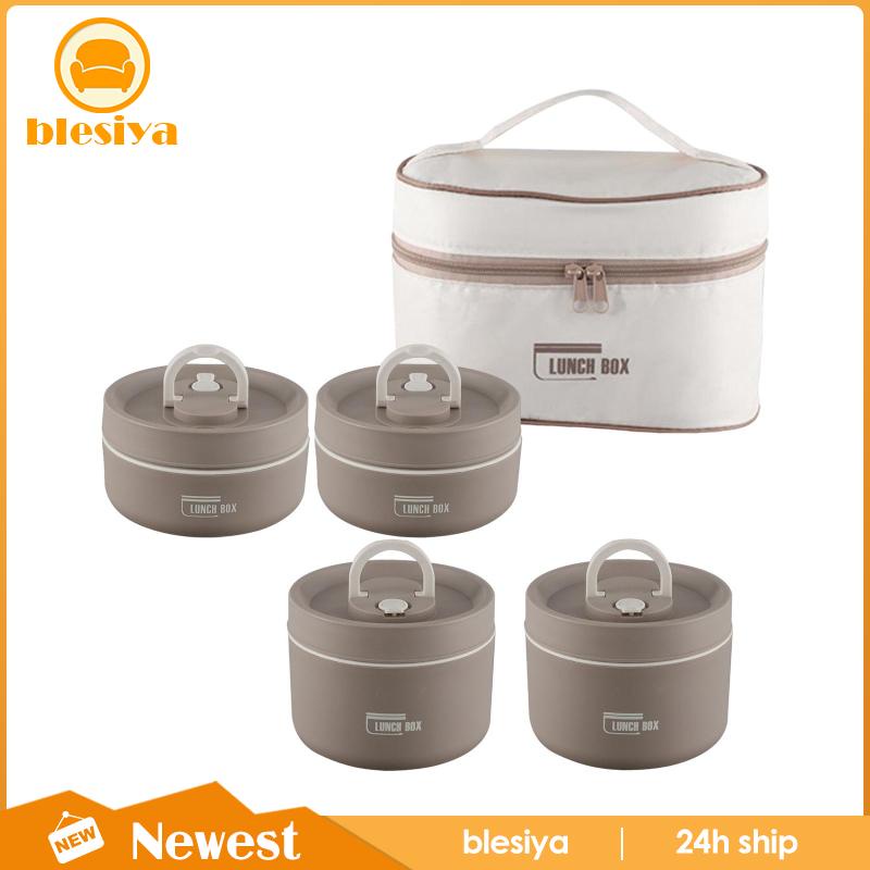 Bộ 4 Hộp Đựng Cơm Trưa Cách Nhiệt Tiện Dụng Mang Theo Du Lịch Cắm Trại