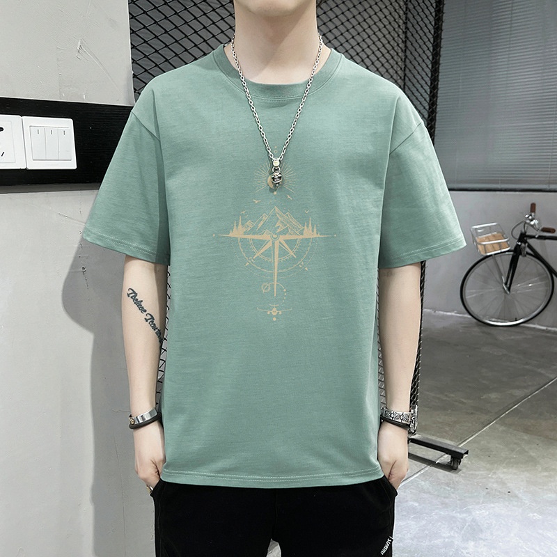 Áo phông nam form rộng trắng phông hình T-shirt 100% Cotton Tay Ngắn Dáng Rộng HZFMC0141