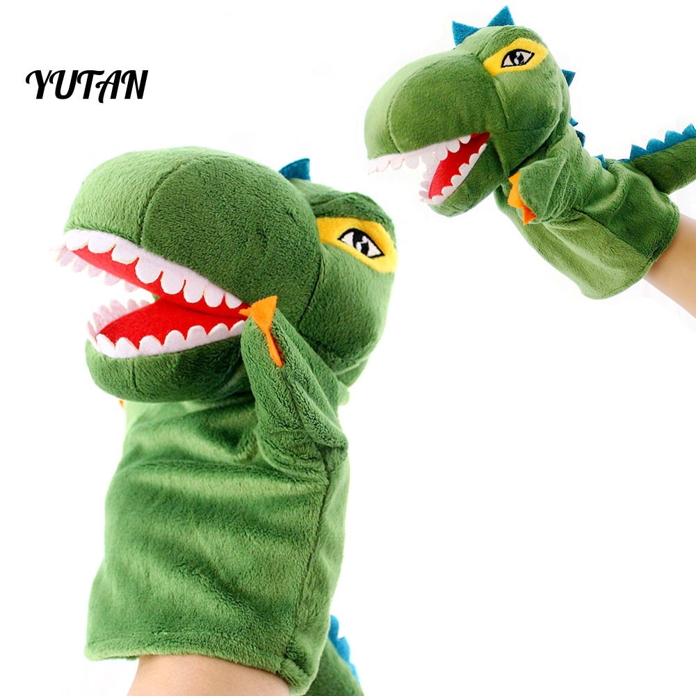 Con Rối Đeo Tay Hình Khủng Long Bằng Vải Bông Mềm Mại Dễ Thương Cho Bé