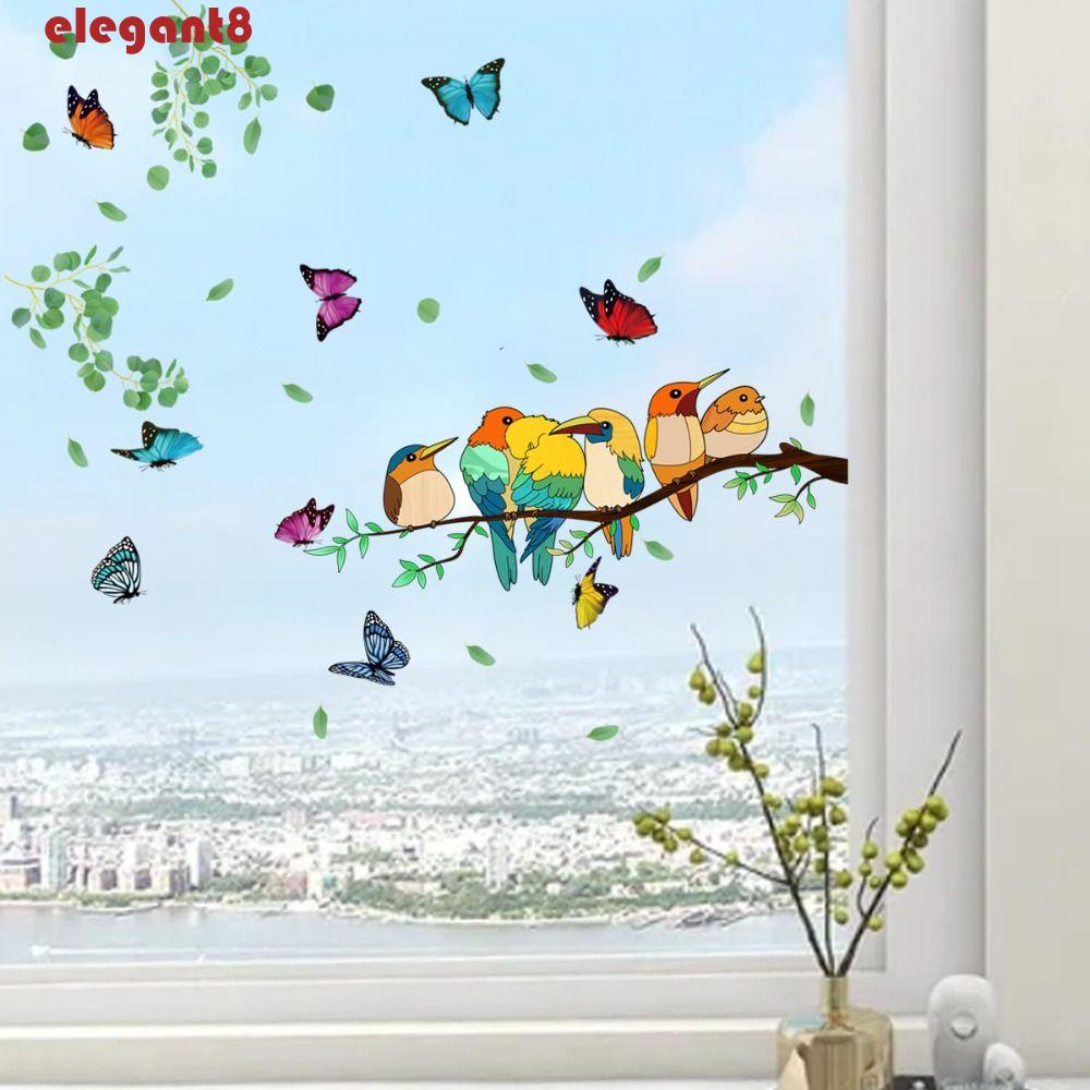 Đề Can Dán Tủ Lạnh / Cửa Sổ Hai Mặt Họa Tiết Nhánh Cây / Chim 3D Sáng Tạo Có Thể Tháo Gỡ Trang Trí Phòng