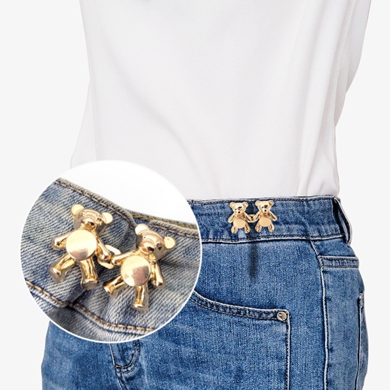 1 Cặp Nút Bấm Điều Chỉnh Được Nhiều Màu Sắc Hình Chú Gấu Dễ Tháo Rời Tiện Dụng