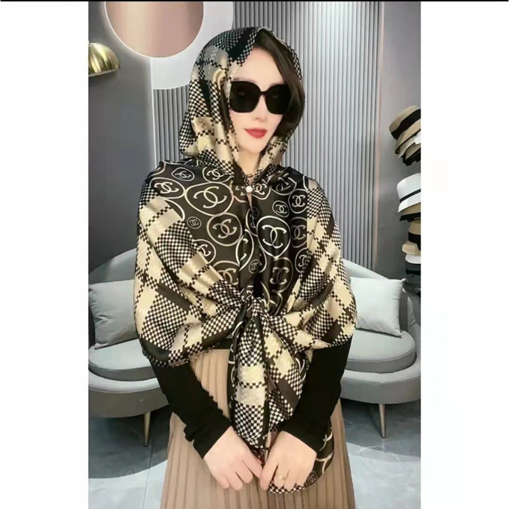 Khăn Choàng Chống Nắng Có Mũ Trùm Đầu Đa Năng Phong Cách Hàn Quốc