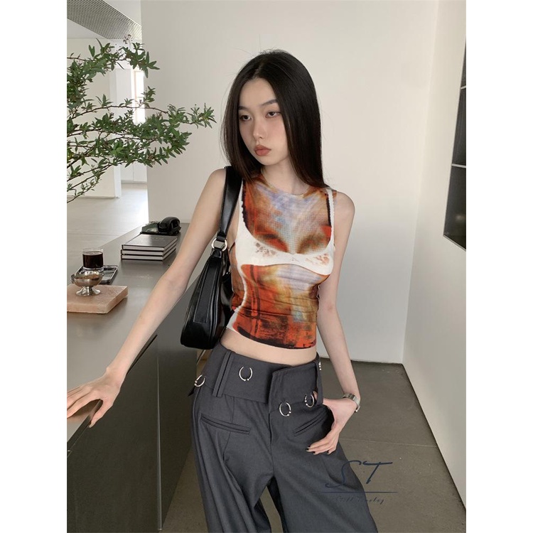 Áo Thun Ba Lỗ Dáng Ôm In Họa Tiết Thời Trang Mùa Hè CY03 Cho Nữ