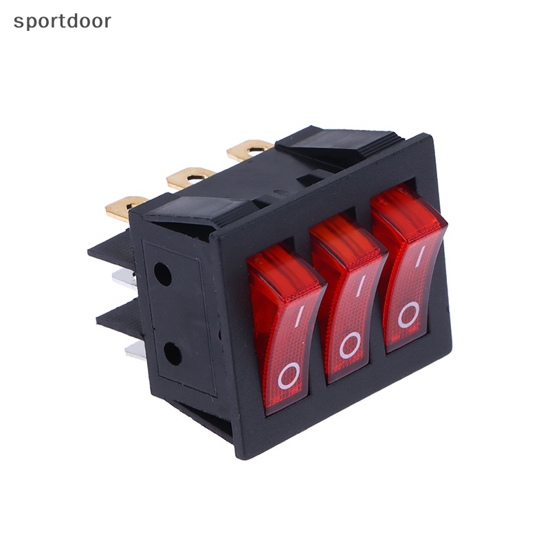 Công Tắc Bật / Tắt Đèn Đỏ KCD3 3 Chiều 9 Chấu 2 Vị Trí ON-OFF / ON-ON 16A / 20A 250 / 125V AC