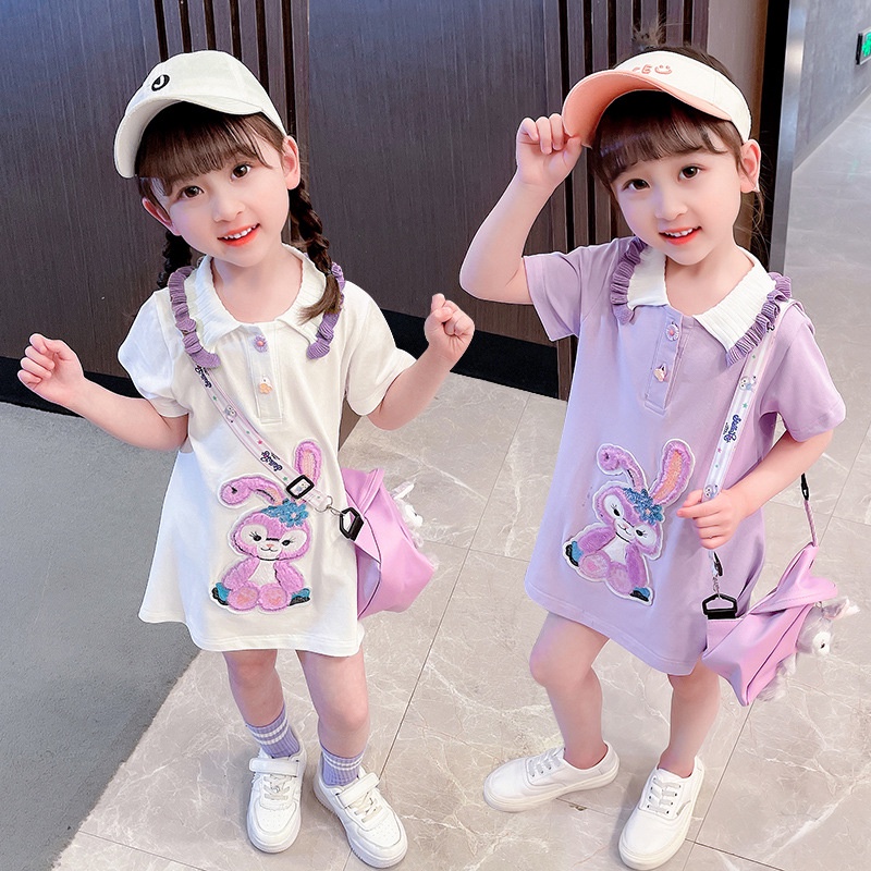 Váy Đầm Polo Thỏ Mùa Hè Tay Cộc Phong Cách Thời Trang Mới 2023 Cho Bé Gái HZFKC1435