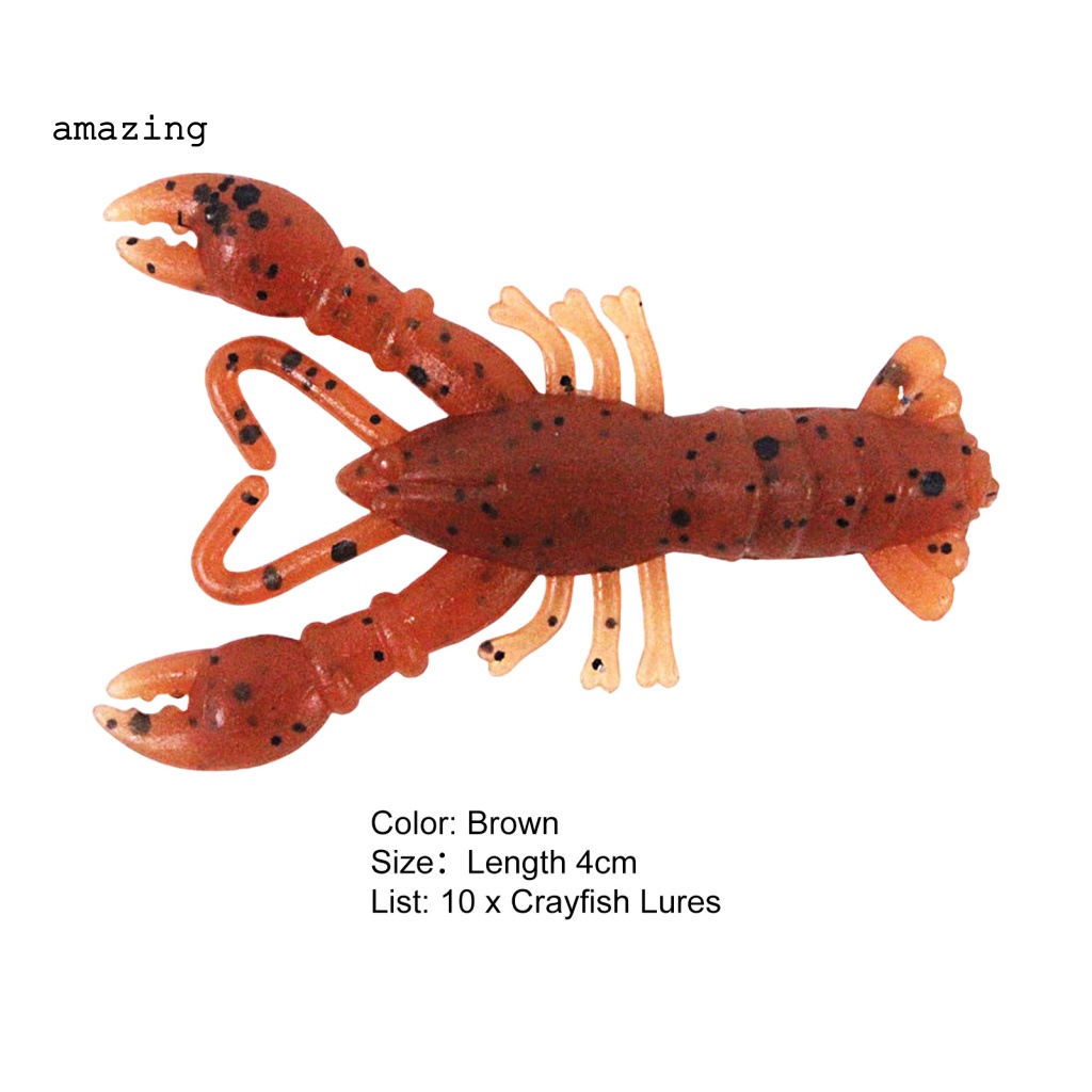 Set 10 Mồi Giả Nhử Cá 4cm / 0.8g Bằng Nhựa PVC Mềm Chống Mòn Màu Sắc Tươi Sáng