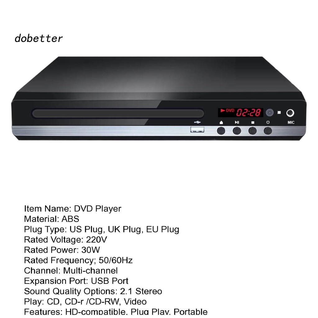 Đầu Đĩa DVD Player HD Hiệu Ứng Âm Thanh Nổi Phích Cắm AV VCD CD 2.1
