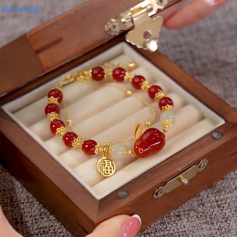 Benvdsg > Vòng Tay Hai Lớp Mặt Hình Thỏ Dễ Thương Vintage Làm Quà Tặng May Mắn Cho Nữ