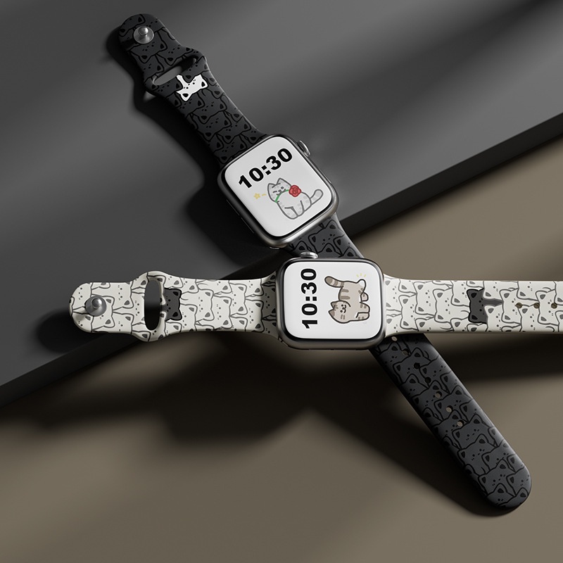 Dây Đeo Đồng Hồ Thay Thế Hình Thỏ / Mèo Dễ Thương Cho Apple Watch Ultra 49mm S8 7 SE 6 5 4 3 2 1