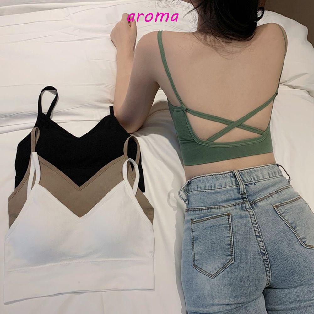 Áo Lót Không Đường May Có Mút Nâng Ngực Màu Trơn Thời Trang Cho Nữ