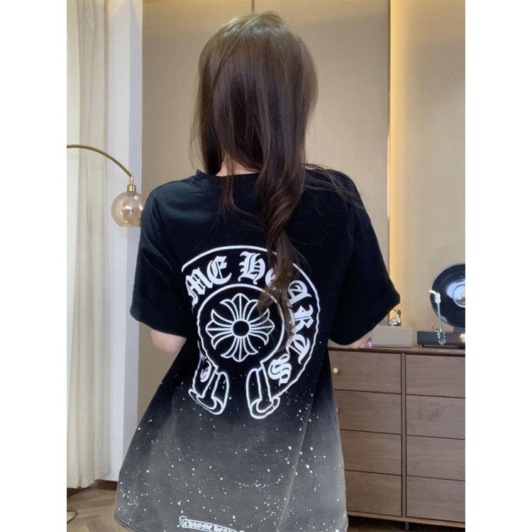 Áo Thun Tay Ngắn Dáng Rộng Màu Gradient Phong Cách Hàn Quốc Có Size Lớn 150Kg Cho Nữ