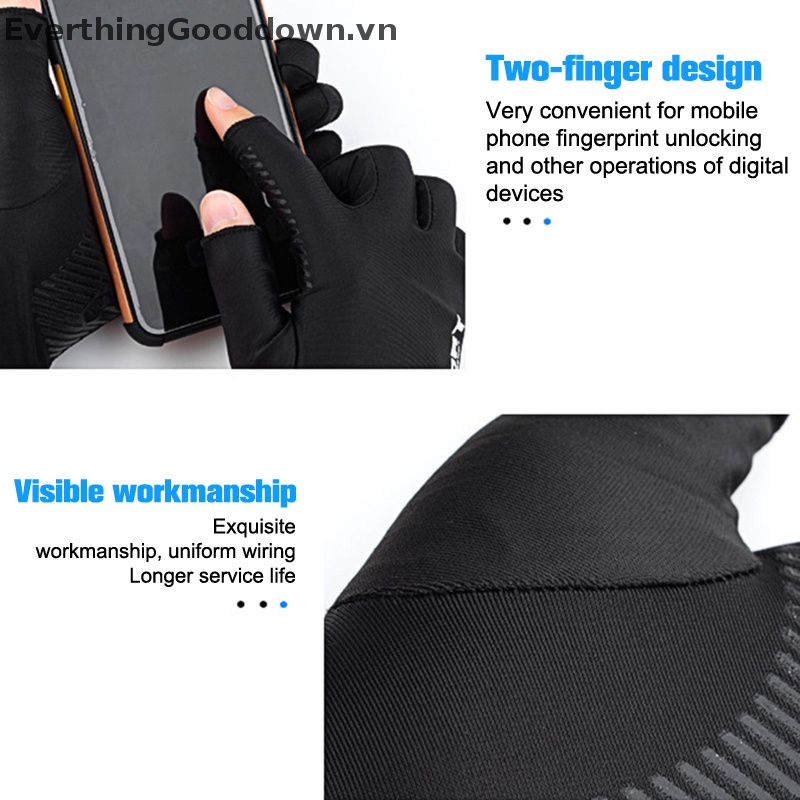 Everthinggood Găng Tay Thể Thao Hở Ngón Bằng Lụa Lạnh Thoải Mái Cho Nam Và Nữ