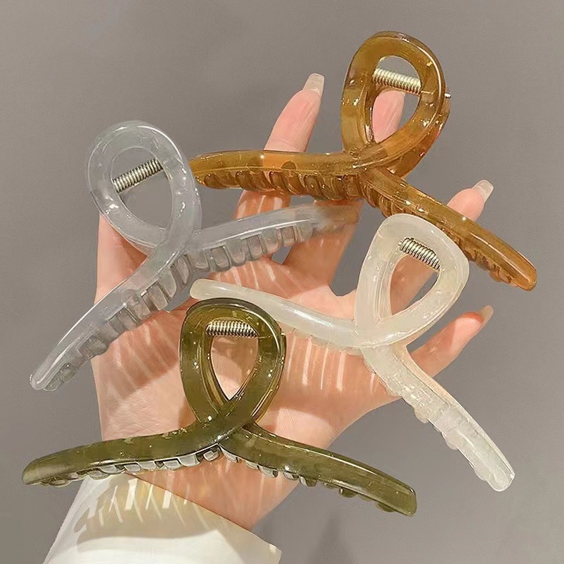 Set 4 kẹp tóc HAIMEIKANG bằng acrylic màu thạch thời trang cho nữ