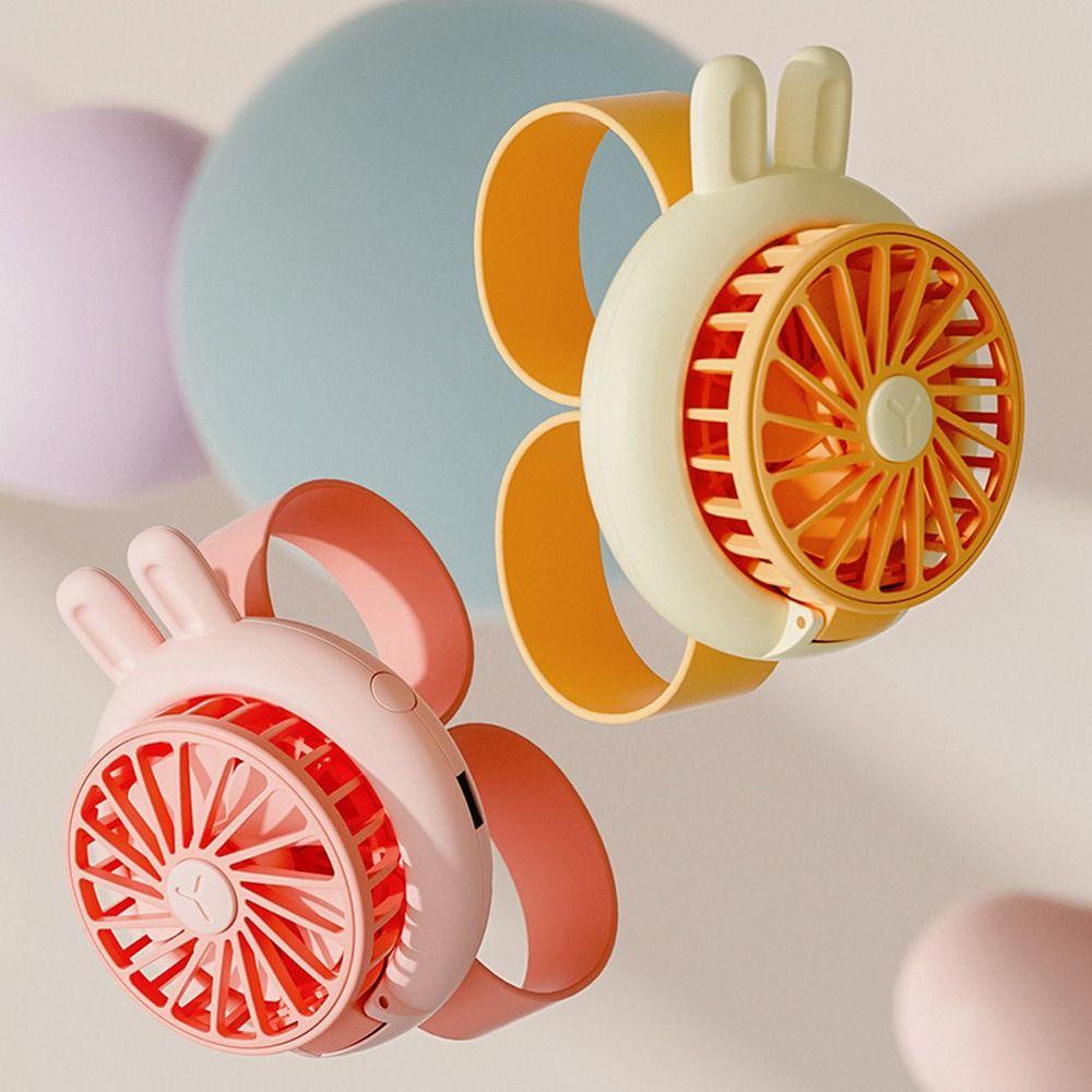 Quạt Điện Mini Cầm Tay Hình Tai Thỏ 3 Tốc Độ Sạc USB Đa Năng Cho Bé Trai