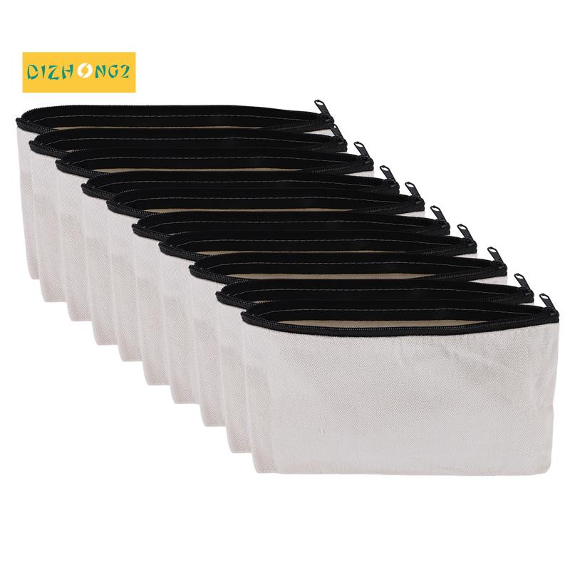 Bộ 10 Túi Đựng Bút / Mỹ Phẩm Bằng Vải Canvas / Cotton Tiện Dụng Mang Theo Du Lịch DIY