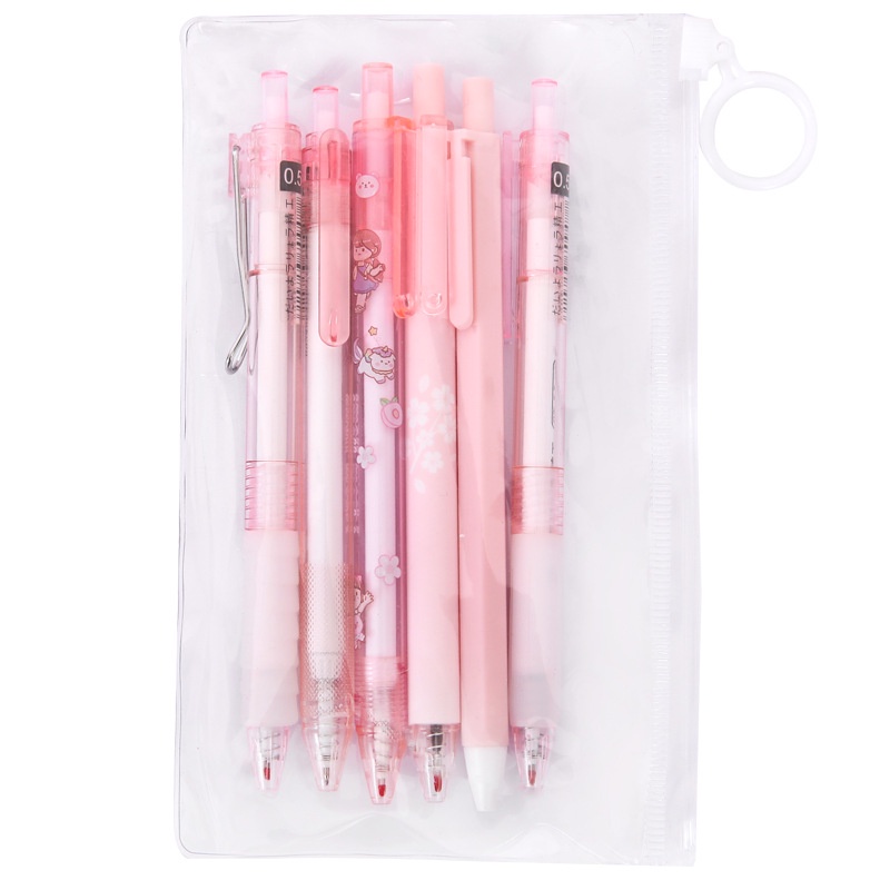 Set 6 Bút Bi Mực Đen Ngòi 0.5mm