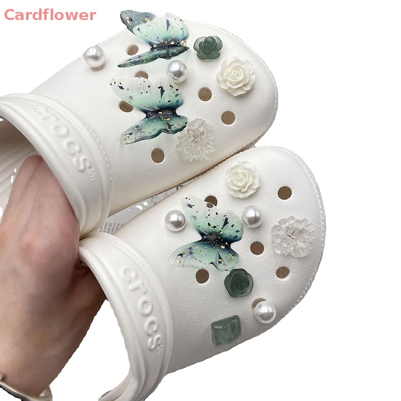 < Cardflower > Phụ Kiện Trang Trí Xăng đan Đục Lỗ Hình Hoa Bướm Thời Trang Hàng Mới DIY