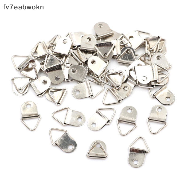 50 chiếc móc treo gương hình tam giác màu bạc móc treo khung hình D-Ring mới