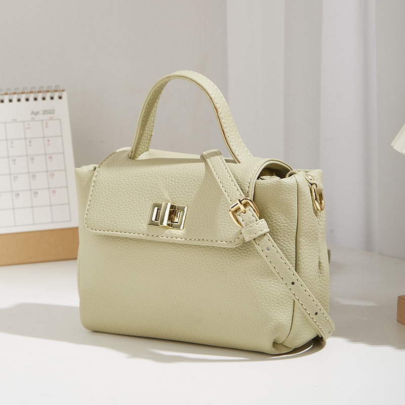 Túi Đeo Chéo Hình Vuông Nhỏ Màu Trơn Cài Khóa Chất Lượng Cao Phong Cách Cổ Điển Thời Trang Cho Nữ