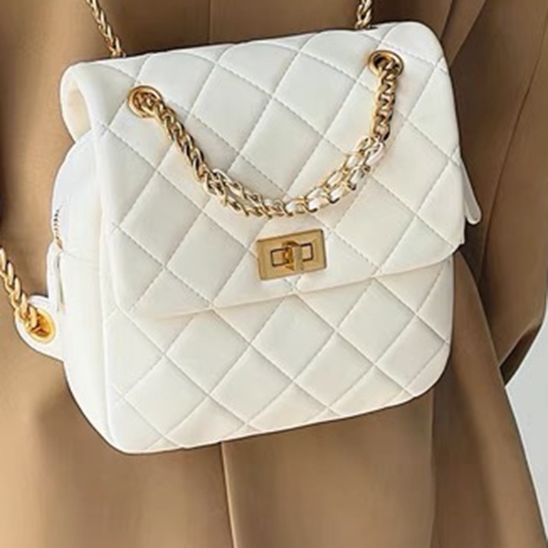 Ielgy Ba Lô Hình Thoi Nhỏ Đa Chức Năng Có Dây Xích Thời Trang Cao Cấp Cho Nữ