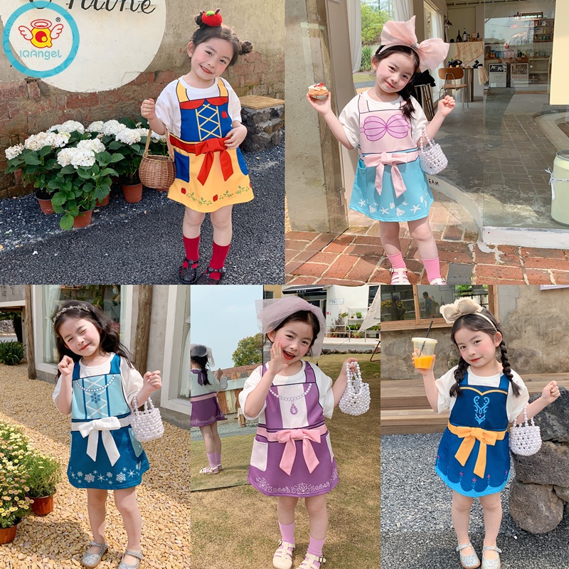 Đầm Thun Mềm Mại Thoáng Khí In Họa Tiết Hoạt Hình Dễ Thương Thời Trang Mùa Hè Cho Bé Gái