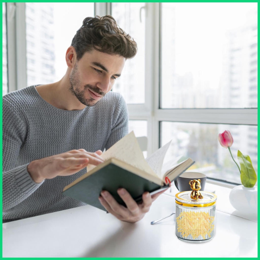 Hộp Đựng Tăm Bông / Bông Ngoáy Tai Bằng Acrylic Trong Suốt Kèm Nắp Đậy Tiện Dụng