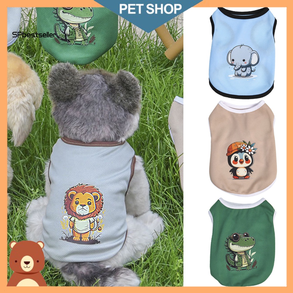 Áo Thun In Họa Tiết Hoạt Hình Gấu Trúc Bằng Polyester Thoáng Khí Thời Trang Mùa Hè Cho Thú Cưng