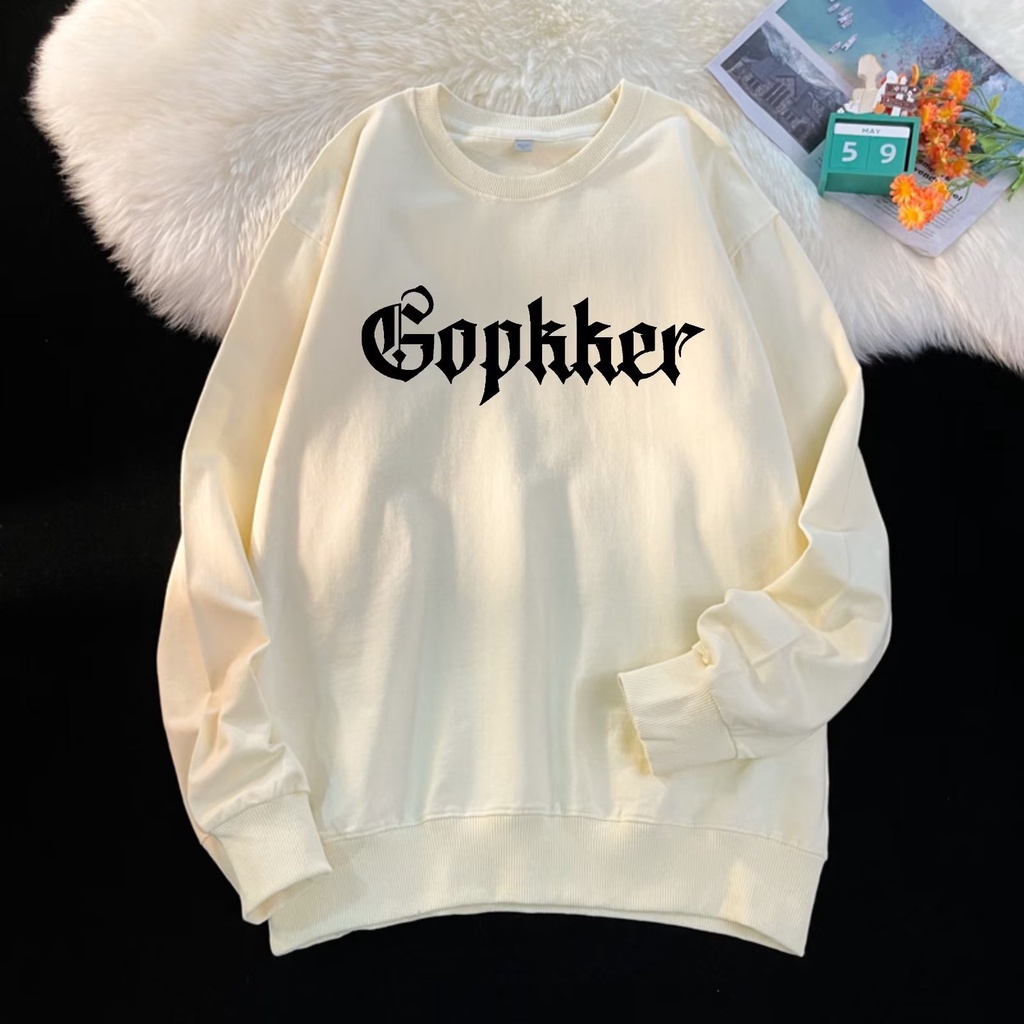 Áo Nỉ Dài Tay Cổ Tròn In Chữ Thập Phong Cách Hip hop Đường Phố Mới Cho Nam