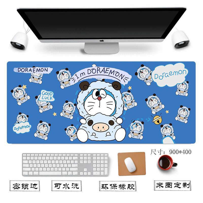 Tấm Lót Chuột Máy Tính 700x300x3mm Chống Trượt In Hình Doraemon Dễ Thương