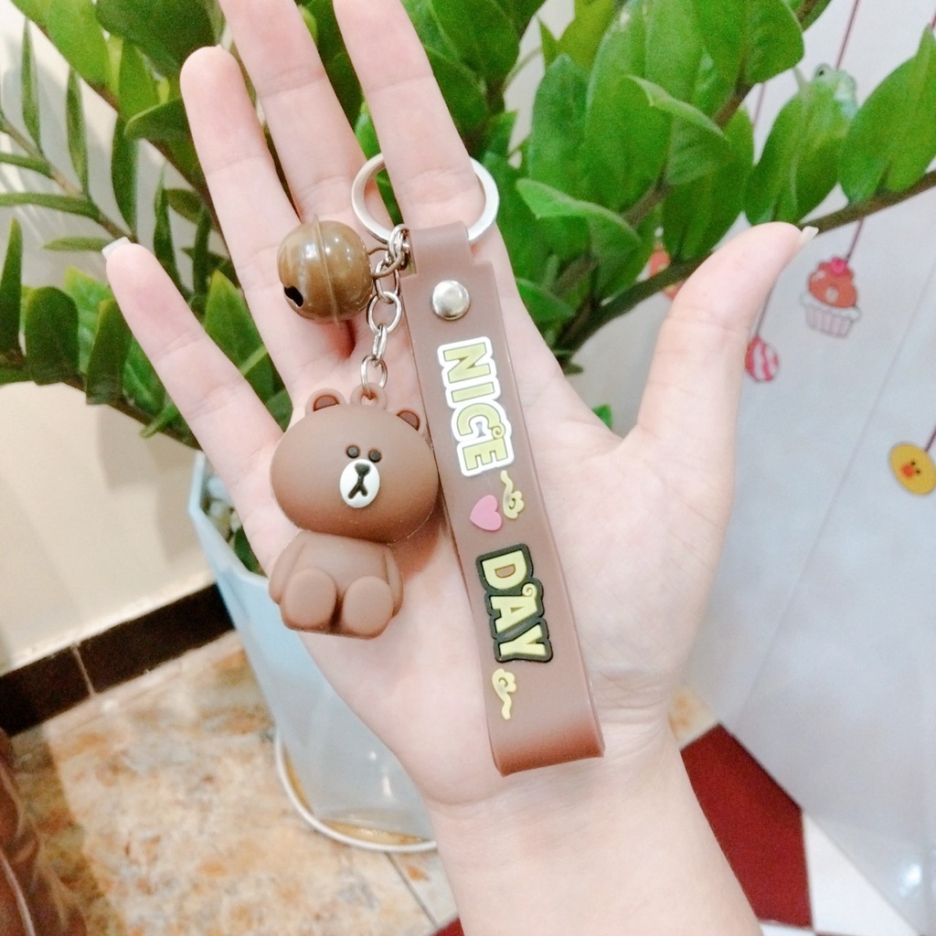 Móc khoá silicon Gấu Brown siêu dễ thương