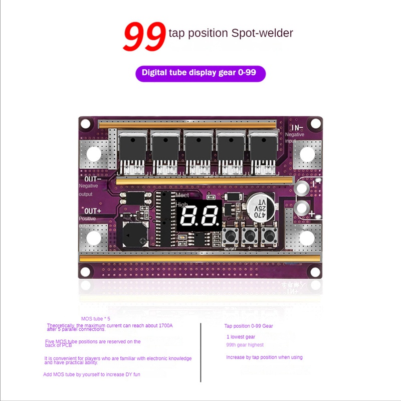 1 bộ Máy hàn điểm Máy hàn điểm tự động Máy hàn điểm dùng pin Lithium 18650 di động Bo mạch chủ điều khiển