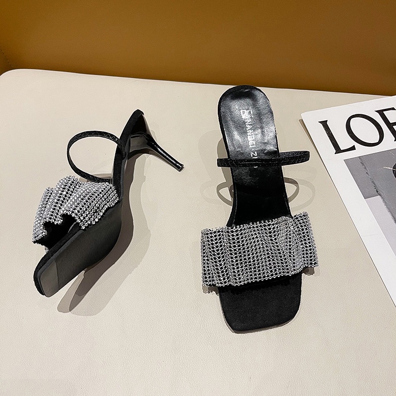 Cao Gót Sandal Cao Gót Mũi Vuông Thiết Kế Mới Thời Trang Dành Cho Năm 2023