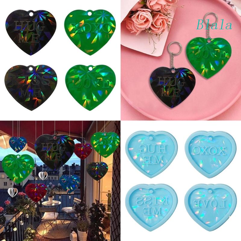 Khuôn Silicone Làm Trang Sức Hình Trái Tim Có Lỗ Treo DIY