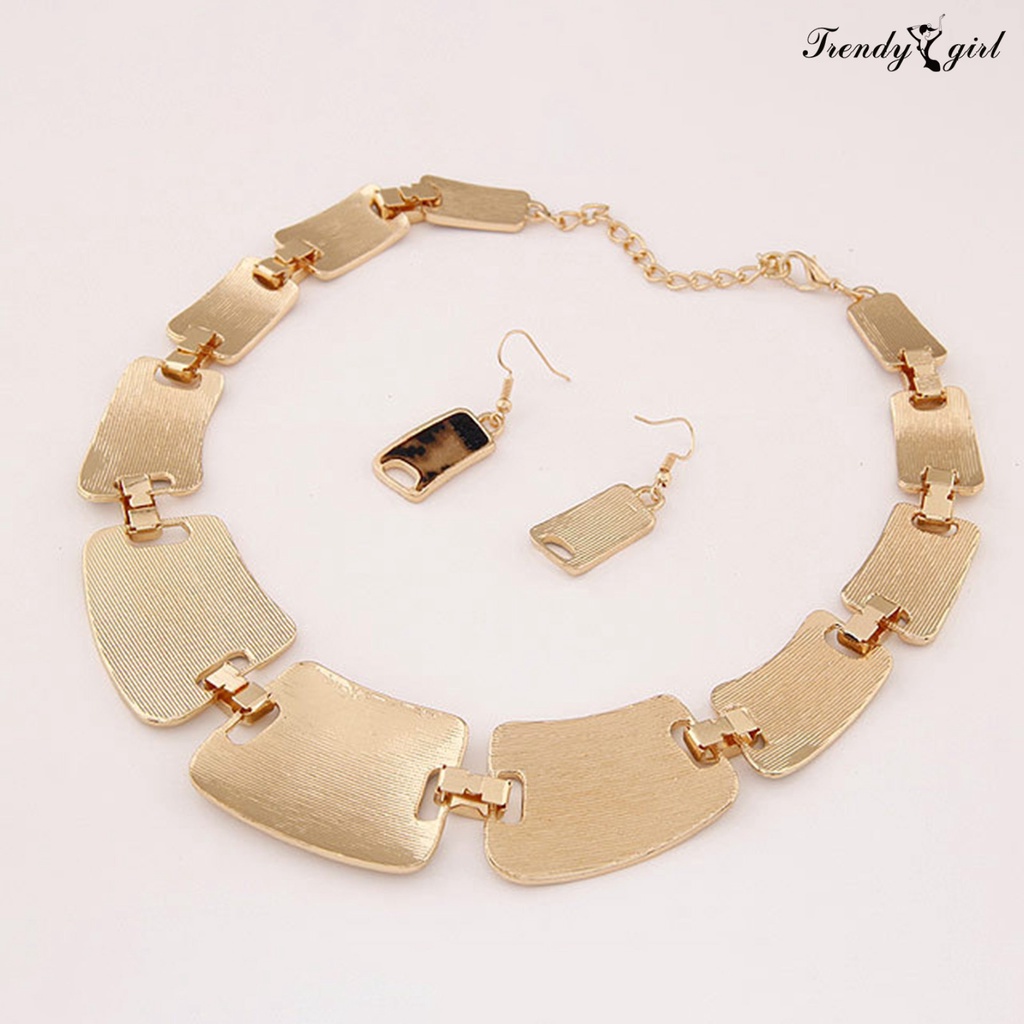 1 Set Vòng cổ Và Bông Tai Họa Tiết Da Báo Thời Trang