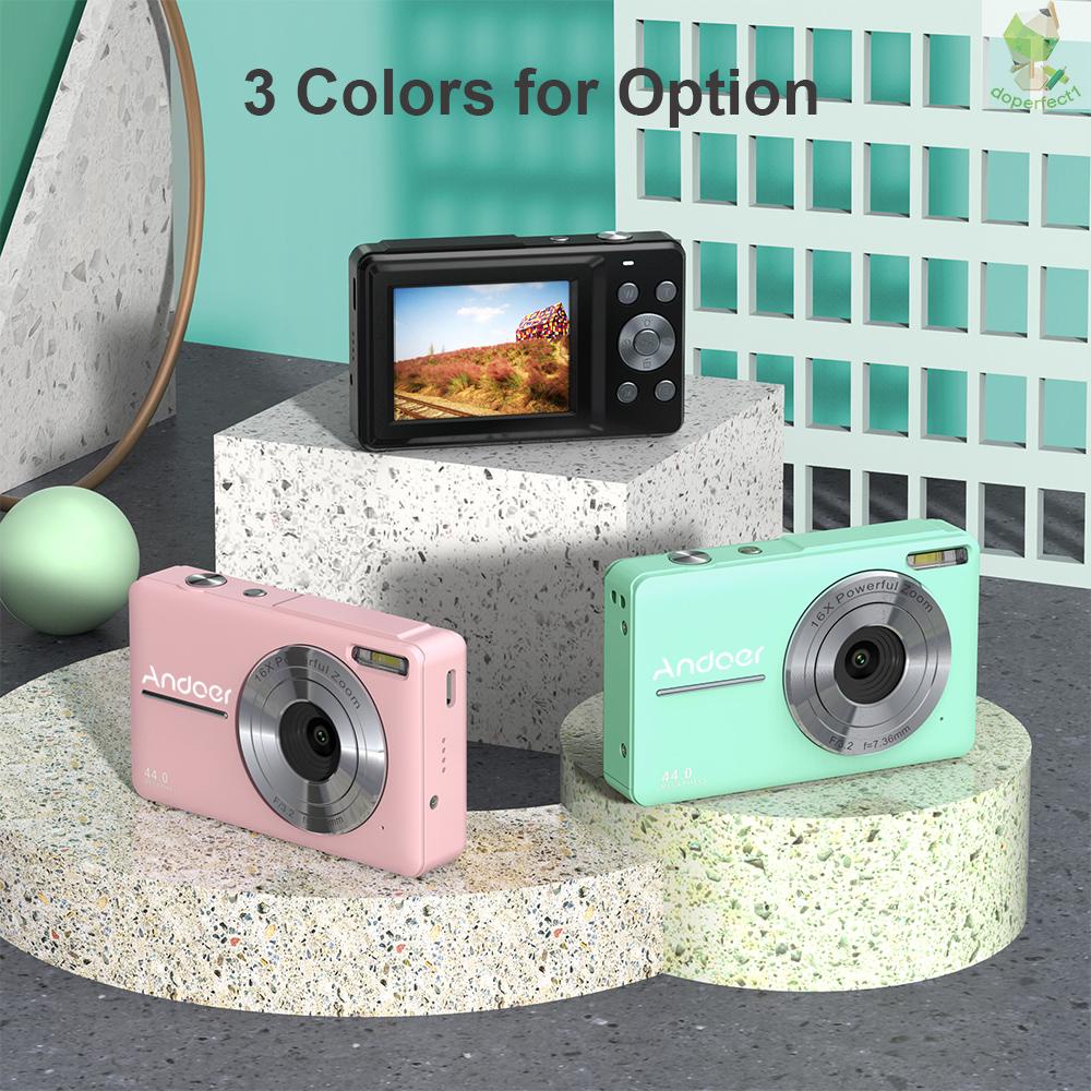 Andoer Portable 1080P Digital Camera Video Camcorder 44MP Auto Focus 2.5 IPS Screen 16X Digital Zoom Anti-shake Face Det   Came-6.5