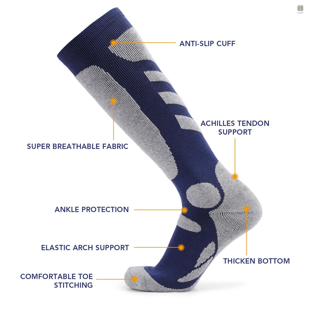 Set 2 Đôi Vớ Thể Thao Trượt Tuyết Dệt Kim Dày Thoáng Khí Nhanh Khô Chống Mài Mòn LIXADA Dành Cho Nam